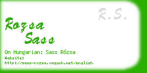 rozsa sass business card